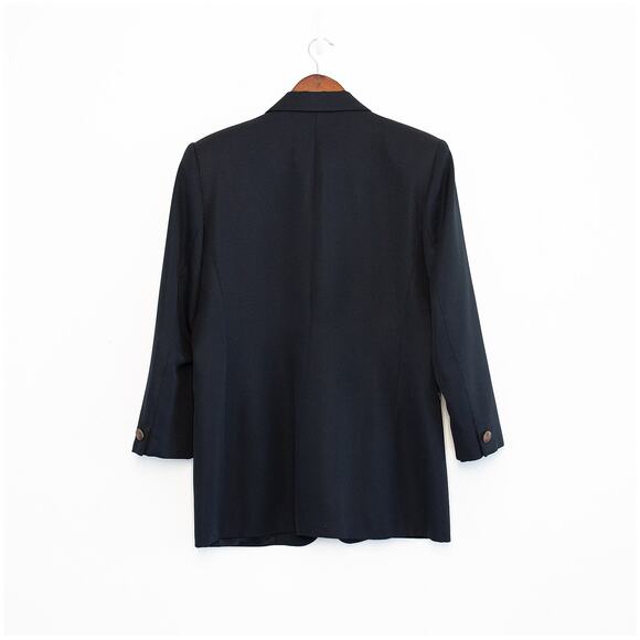 VTG 80s 90s Gallery Blazer Womens Sz 12 Black | Power Structured Shoulders - Picture 2 of 8